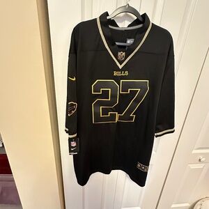 Buffalo Bills No 27 WHITE black and gold jersey.